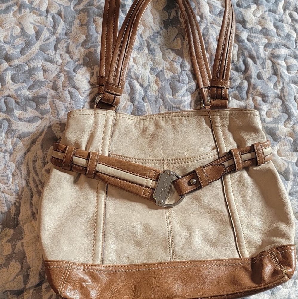 Tignanello Elegant Cream and Brown Women's Purse